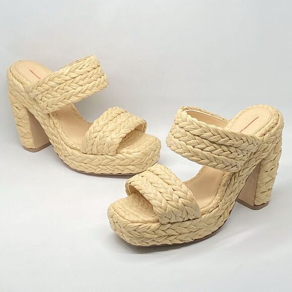 Bottega Veneta Trinity Weave Raffia Platform Sandals size 38 - Picture 1 of 15